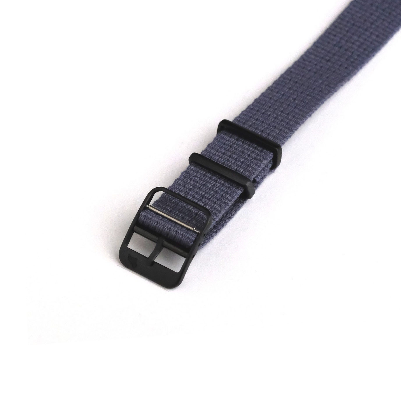 PVD black ladder buckles allow precise adjustments for any wrist. RSM's faded blue-lavender polycotton strap exudes vintage charm.