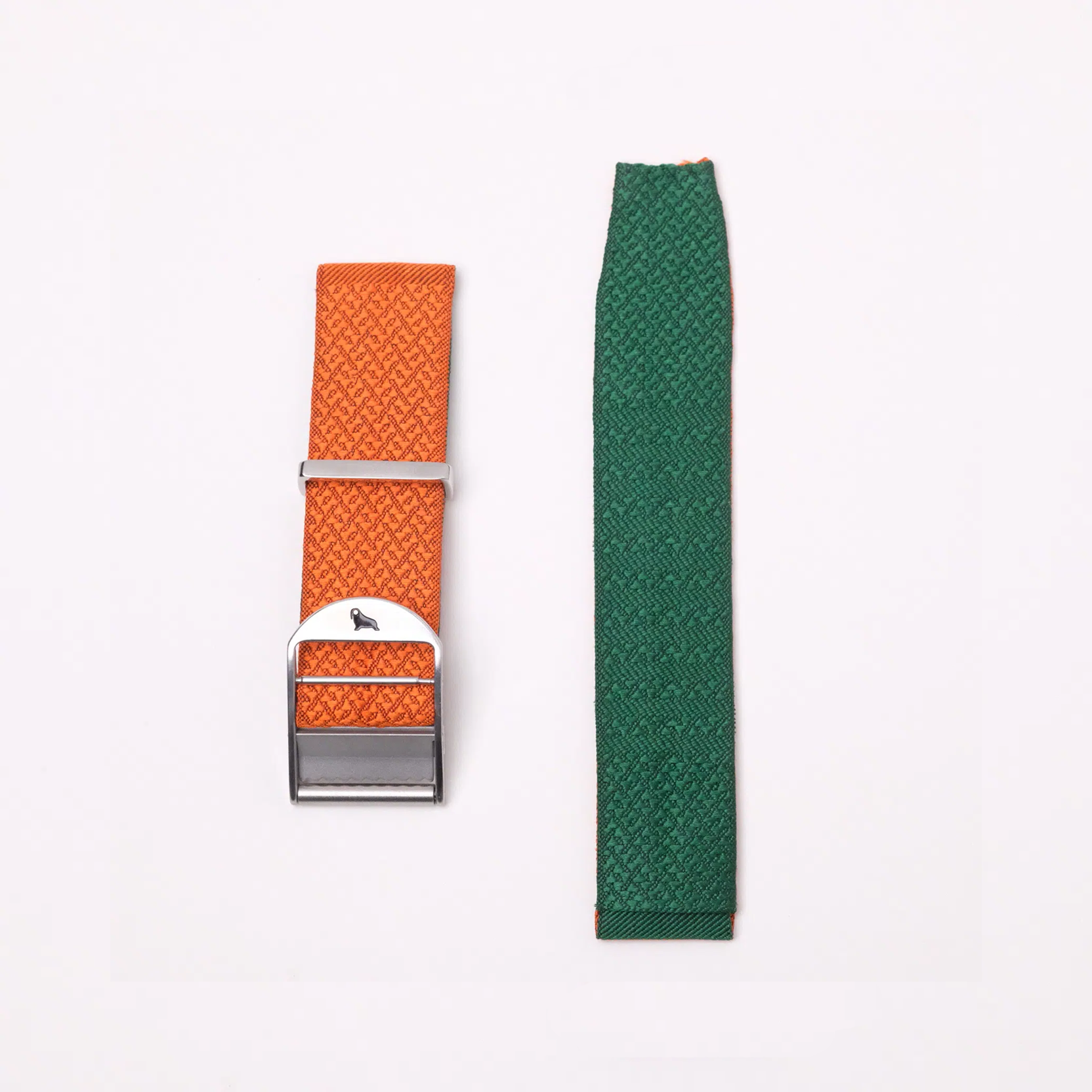 2-Piece Silk Strap (Orange with Green Lining)