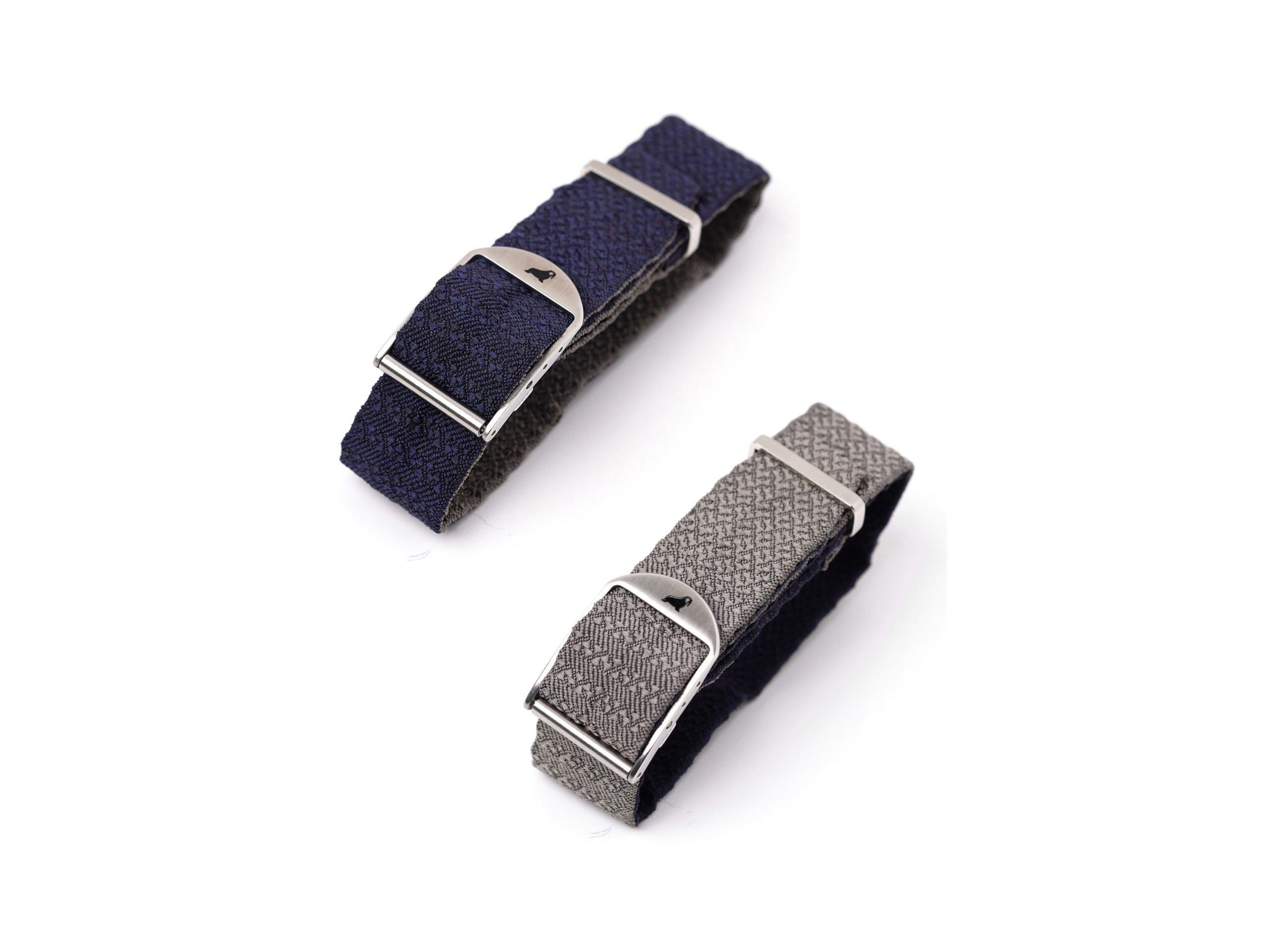 Reversible Silk Single Pass Strap (Blue and Grey)