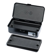 Open black rectangular Watch Tool Box T-190 with a foam interior, featuring a removable foam insert resting in front.