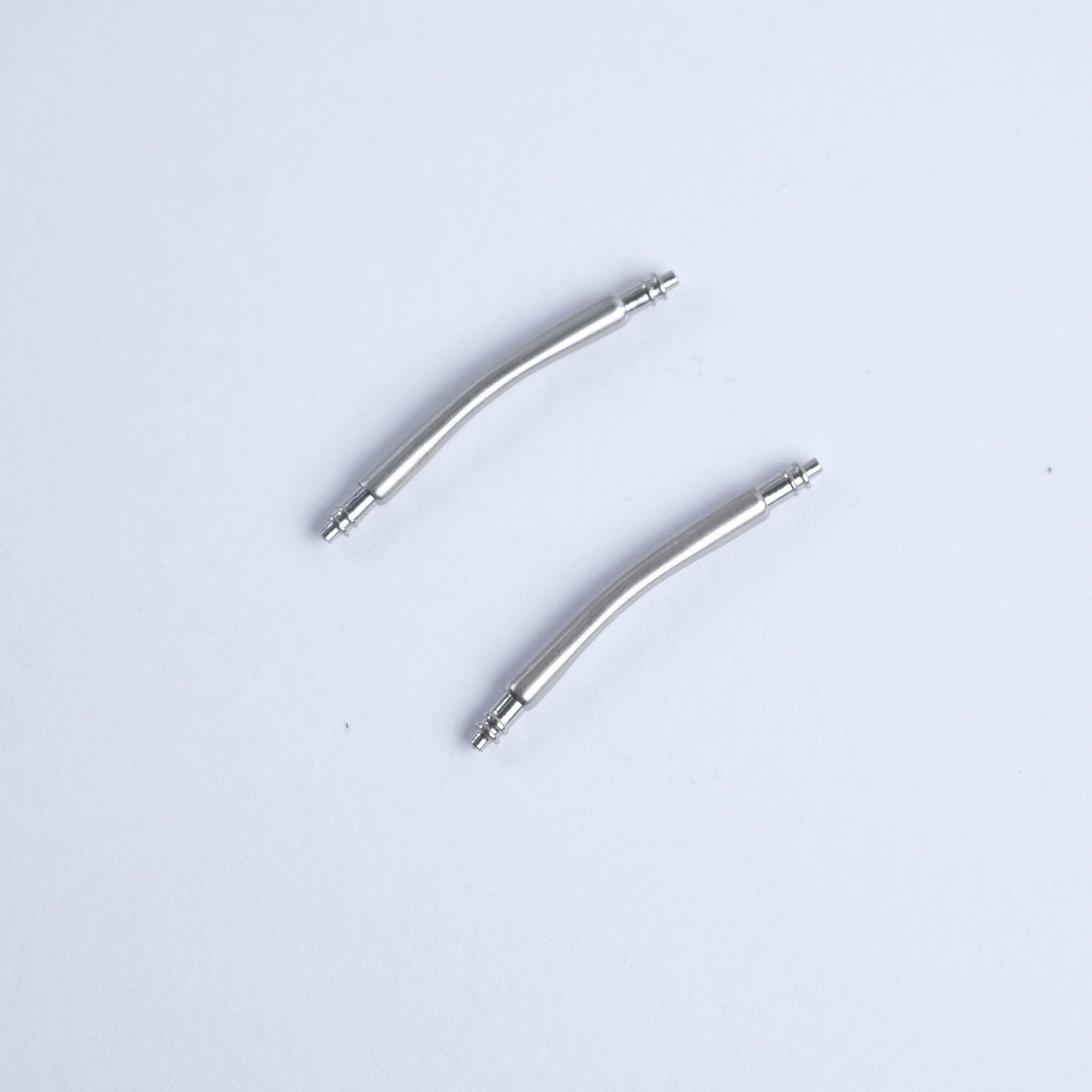 RSM Watch Strap Curved Spring Bars are shown lying parallel on a plain white background, perfect for fitting watch straps in tight lug spaces.