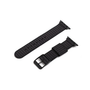 Black Hatch Apple-compatible 2-piece RSM Watch Strap with black buckle hardware featuring the Walrus logo for a sleek, stylish look.
