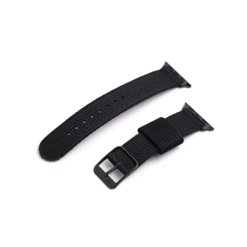 Black VTG Mil Apple-compatible 2-piece RSM Watch Strap with black buckle and hardware for a sleek, timeless style.