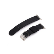Black VTG Mil Apple-compatible 2-piece RSM Watch Strap with silver buckle and hardware for a classic, durable look.