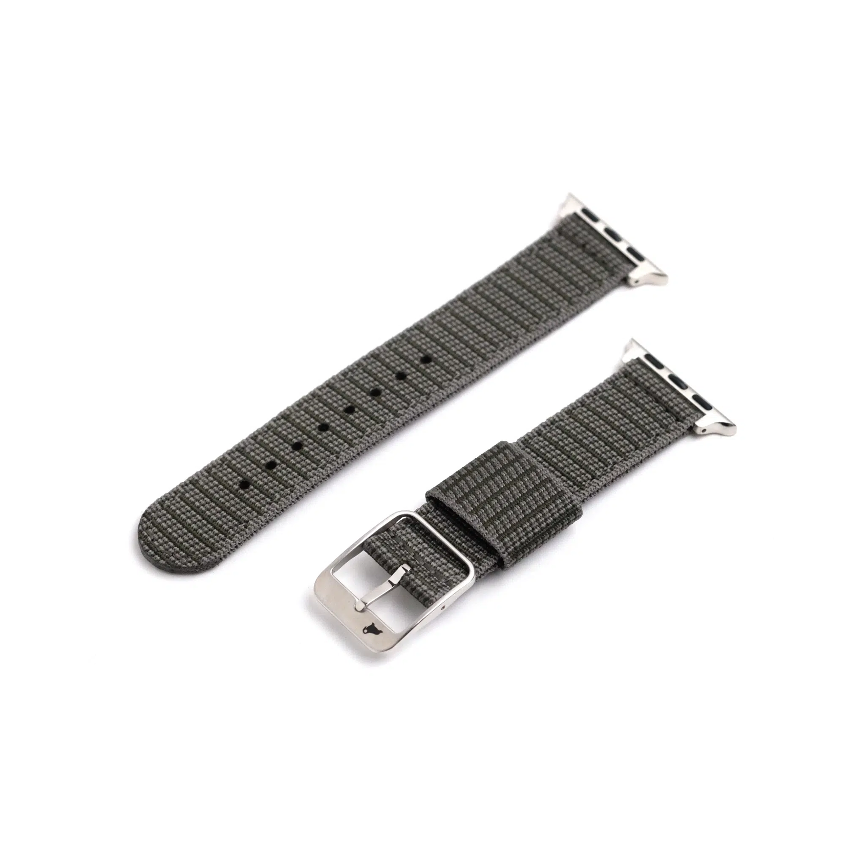 Green Hatch Apple-compatible 2-piece RSM Watch Strap with silver buckle hardware and Walrus logo for a distinctive and stylish look.